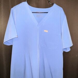 Women’s Blue V-Neck Scrub Top